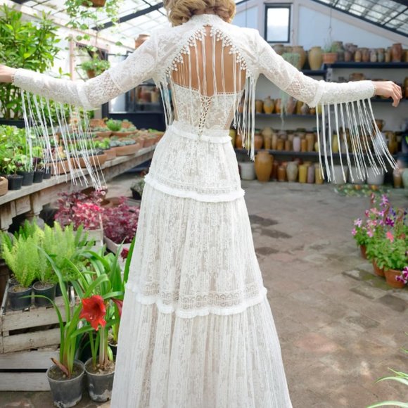 BOHO WEDDING DRESS - NEW - Picture 2 of 4